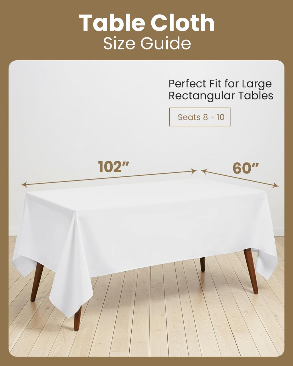 Utopia Kitchen Rectangle Table Cloth 2 Pack [60x102 Inches, White]