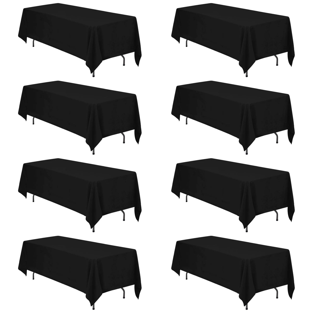 BRILLMAX 6 Pack Ivory Tablecloths 90x132 Inch for 6ft Rectangle Tables