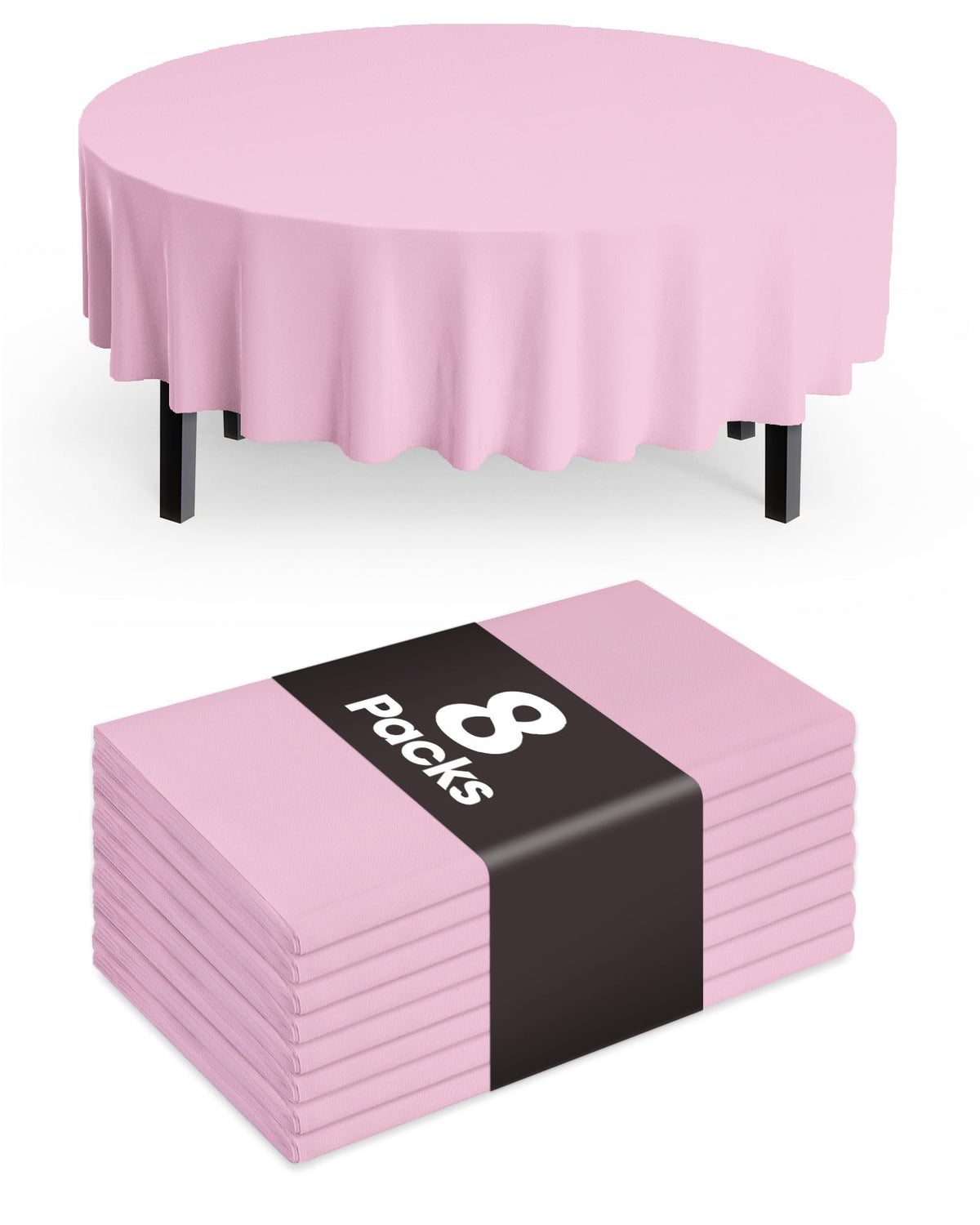 Pureegg Plastic Table Cloth Disposable 8 Pack 54 x 108 Inch, White