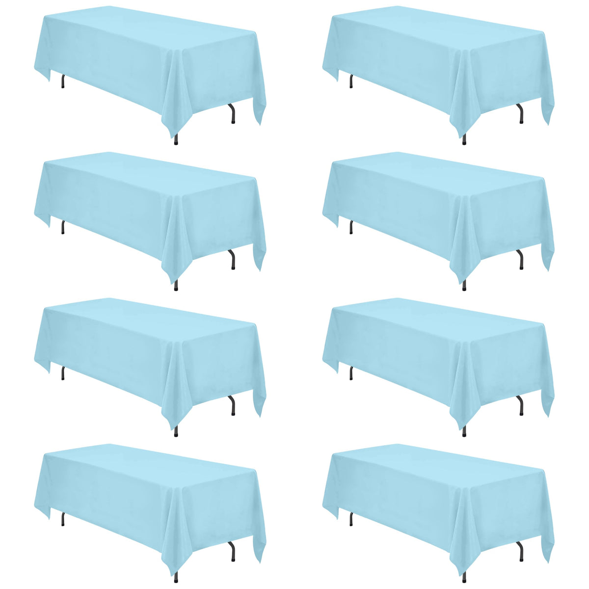 BRILLMAX 6 Pack Ivory Tablecloths 90x132 Inch for 6ft Rectangle Tables