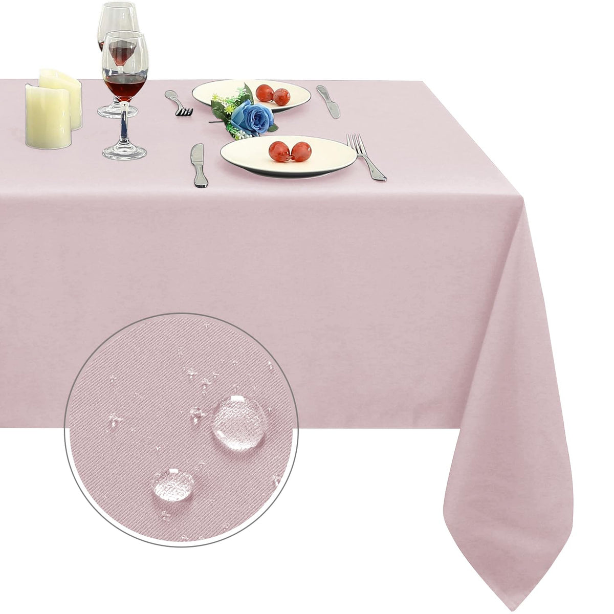 Obstal Rectangle Table Cloth, Navy Blue, 60 x 84 Inch