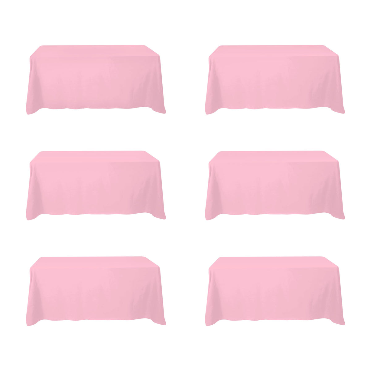 BRILLMAX 6 Pack Ivory Tablecloths 90x132 Inch for 6ft Rectangle Tables