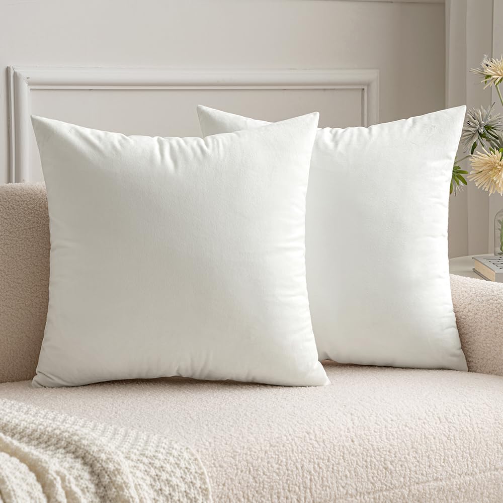 MIULEE Velvet Throw Pillow Covers 18x18 Inch Pack of 2 Dark Blue