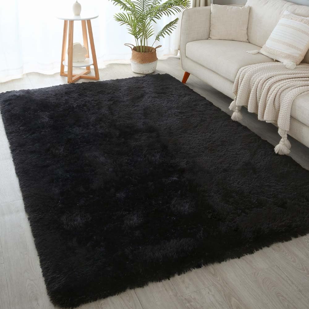 Pink Fluffy 4x6 Area Rugs for Bedroom Girls, Plush Washable Carpet