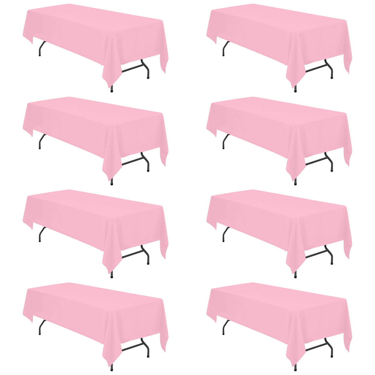 BRILLMAX 6 Pack Ivory Tablecloths 90x132 Inch for 6ft Rectangle Tables
