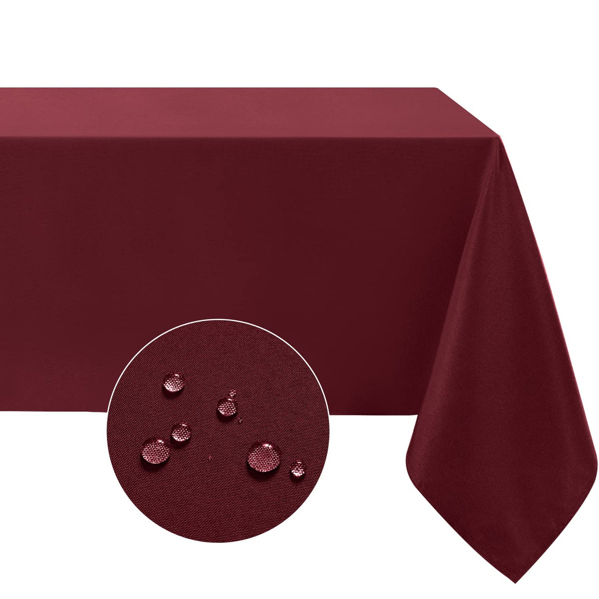 Softalker Rectangle Tablecloth, Waterproof Table Cloths Wrinkle Free Fabric Washable Polyester Table Cover for Dining Party Outdoor Camping Wedding - 60 x 84 inch, Black