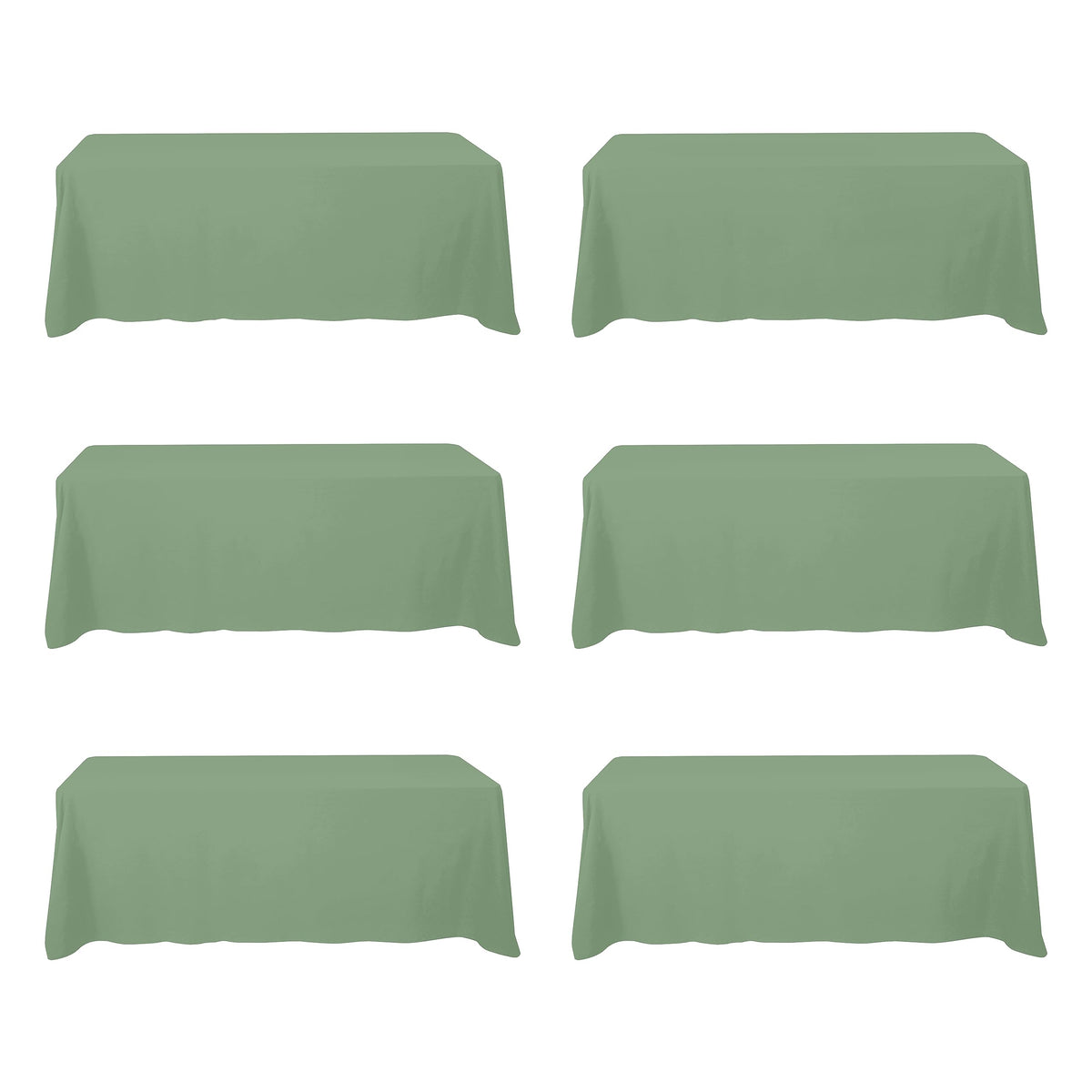BRILLMAX 6 Pack Ivory Tablecloths 90x132 Inch for 6ft Rectangle Tables