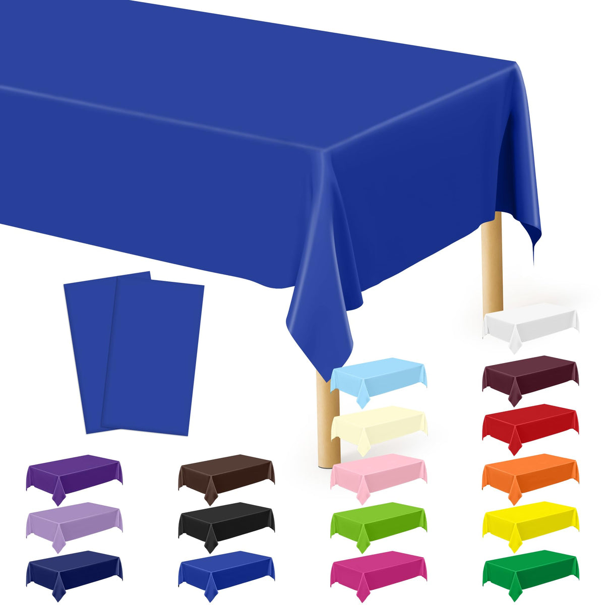 QZYL 4 Packs White Plastic Tablecloth, Large Sturdy Disposable Table Cloth