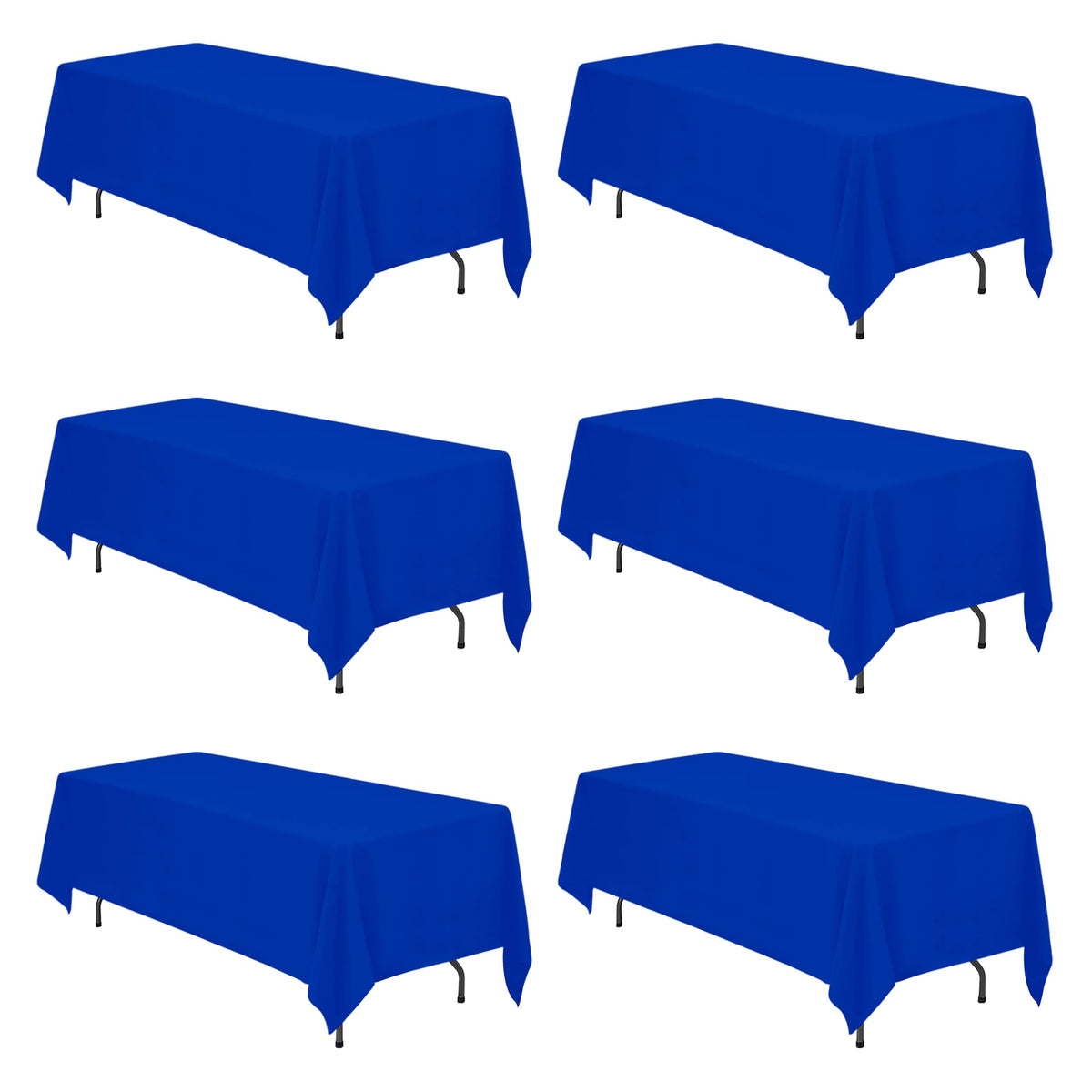 BRILLMAX 6 Pack Ivory Tablecloths 90x132 Inch for 6ft Rectangle Tables