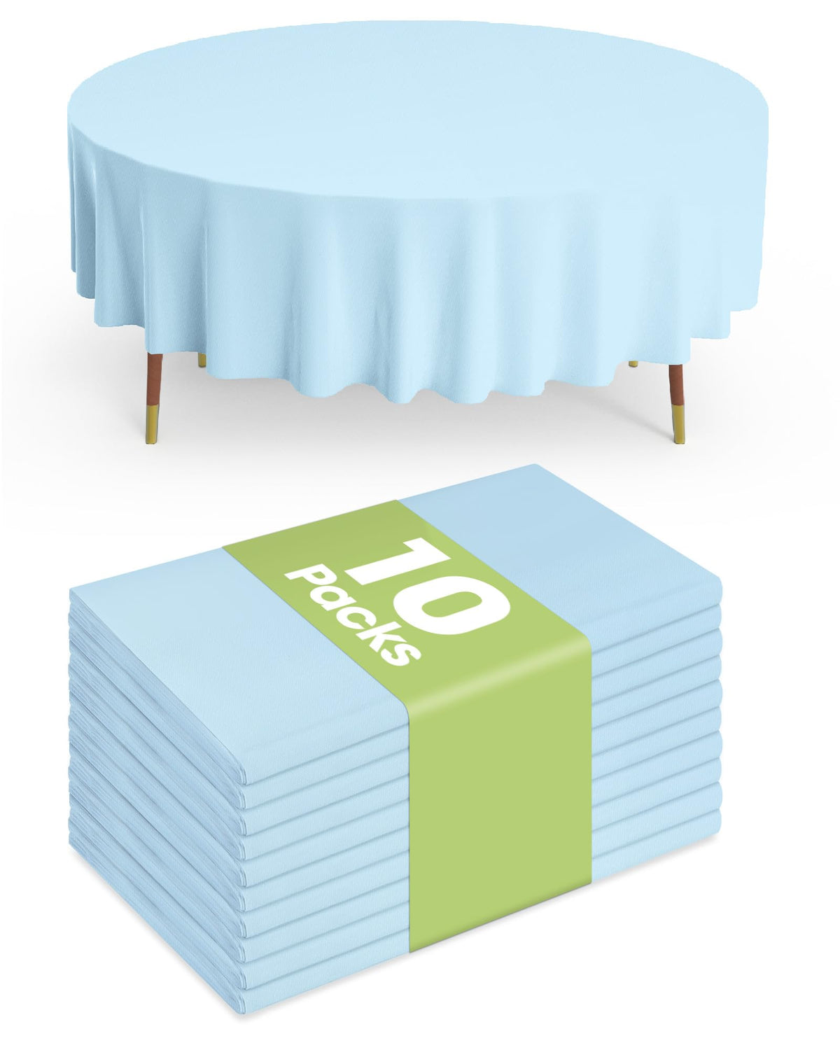 Pureegg Plastic Table Cloth Disposable 54x108 Inch 10 Pack, White