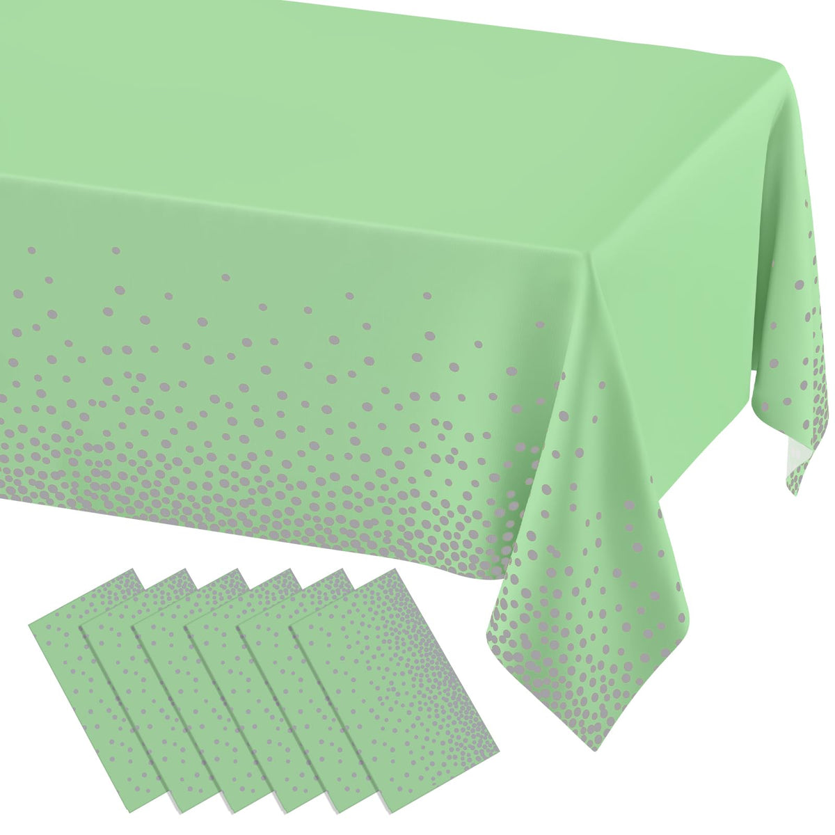 misaya 3 Packs Dot Disposable Table Cloth, 54 x 108 Inch Waterproof Plastic Tablecloth, Rectangle Gold Dots in White Table Covers for Picnic, Birthday, Party and Back to School