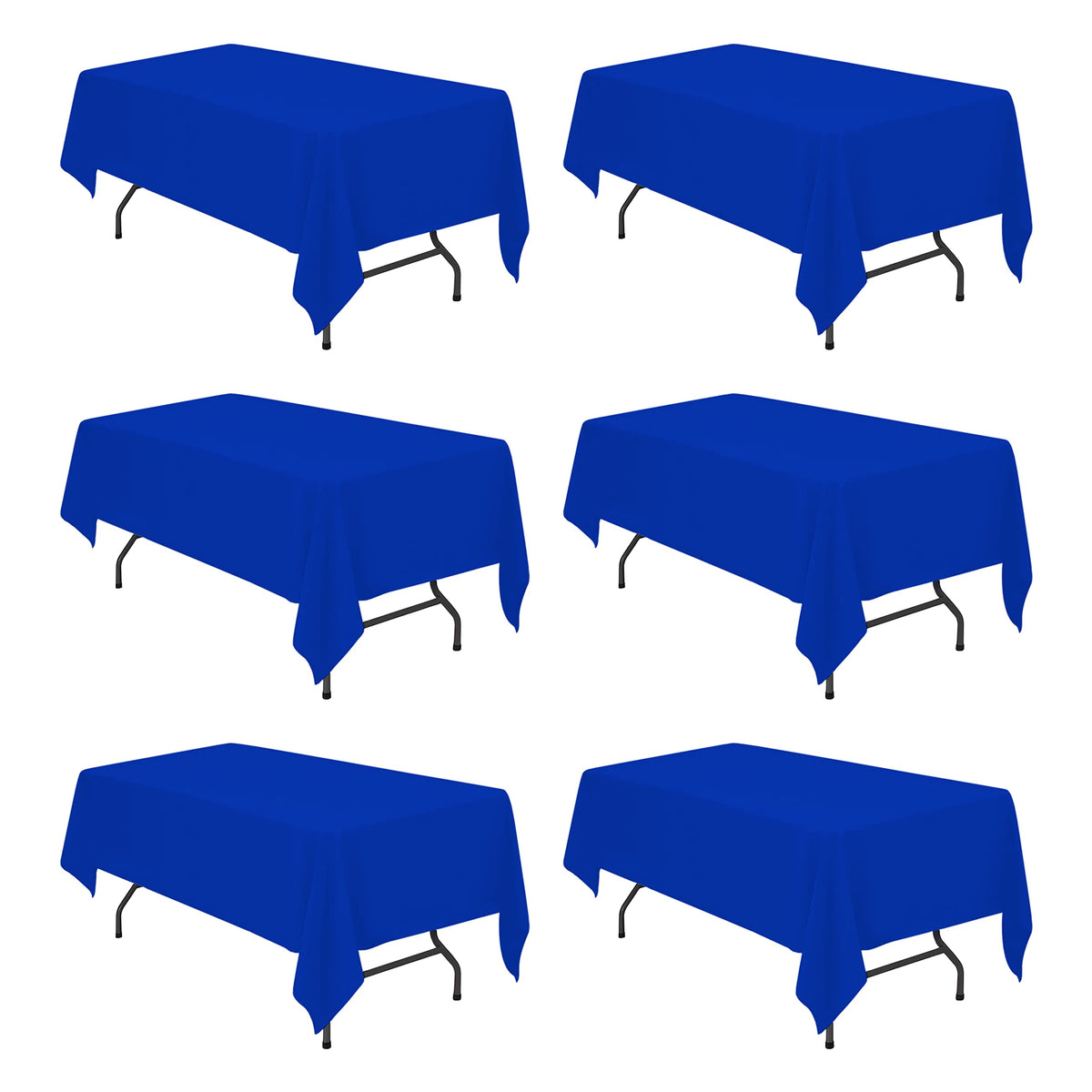 BRILLMAX 6 Pack Ivory Tablecloths 90x132 Inch for 6ft Rectangle Tables