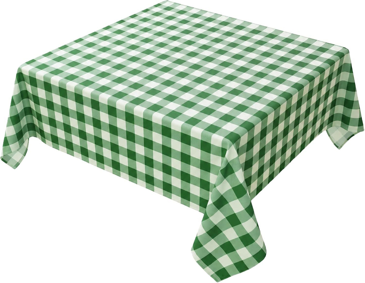 Waterproof Checkered Tablecloth Fabric - Rectangle 58x84 Inch Classic Gingham Buffalo Plaid Table Cloth for Indoor/Outdoor Use - Washable Table Cover for Kitchen, BBQs, and Parties