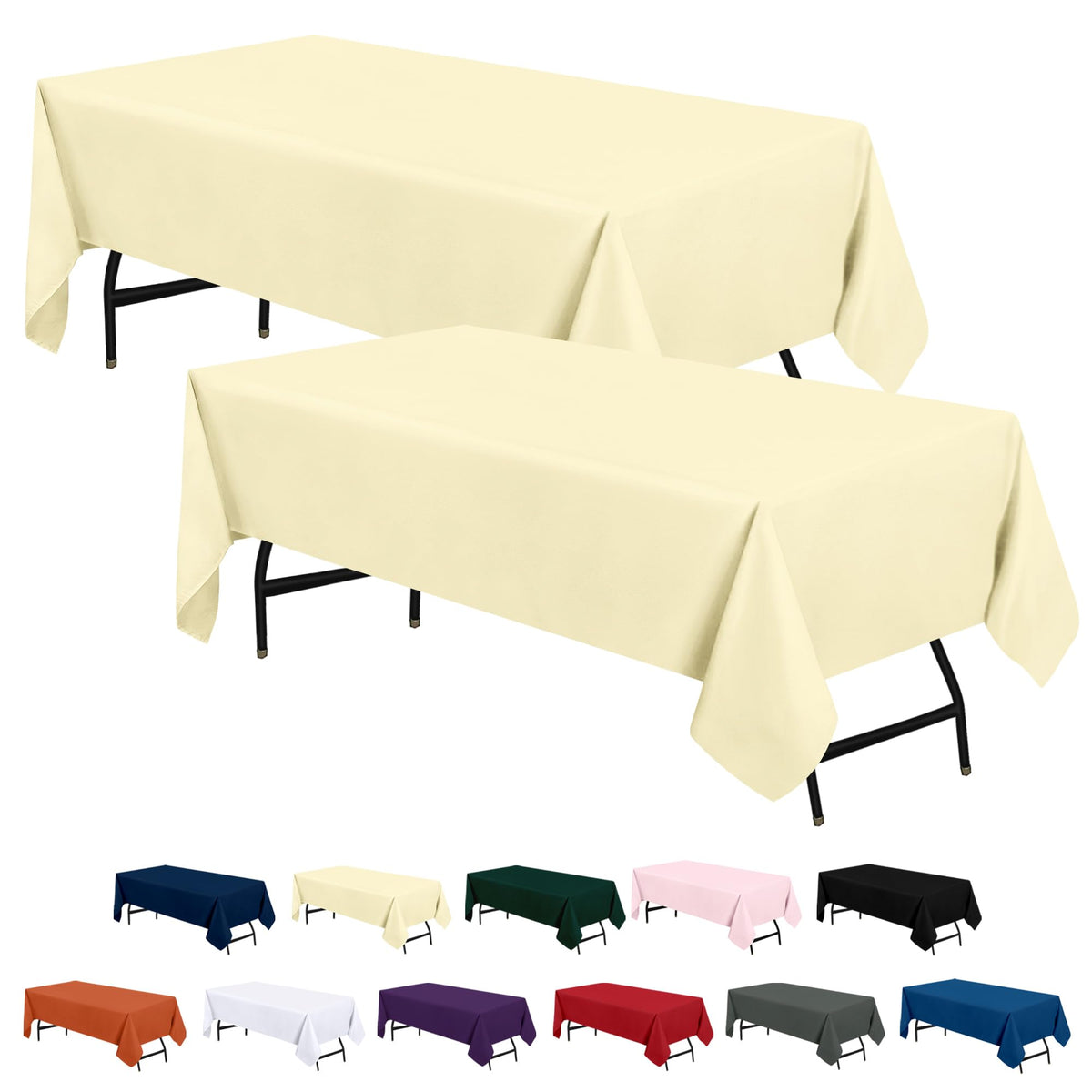 Utopia Kitchen Rectangle Table Cloth 2 Pack [60x102 Inches, White]