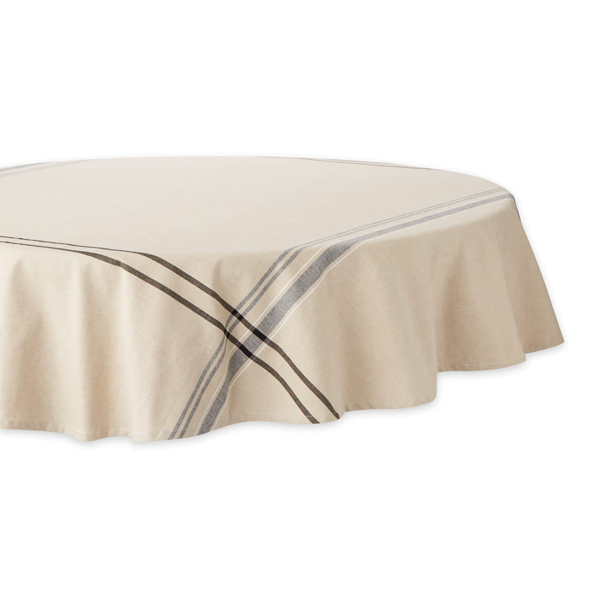 DII French Stripe Tabletop Collection Farmhouse Style Dining Table Linen Tablecloth, 60x120, Blue Chambray