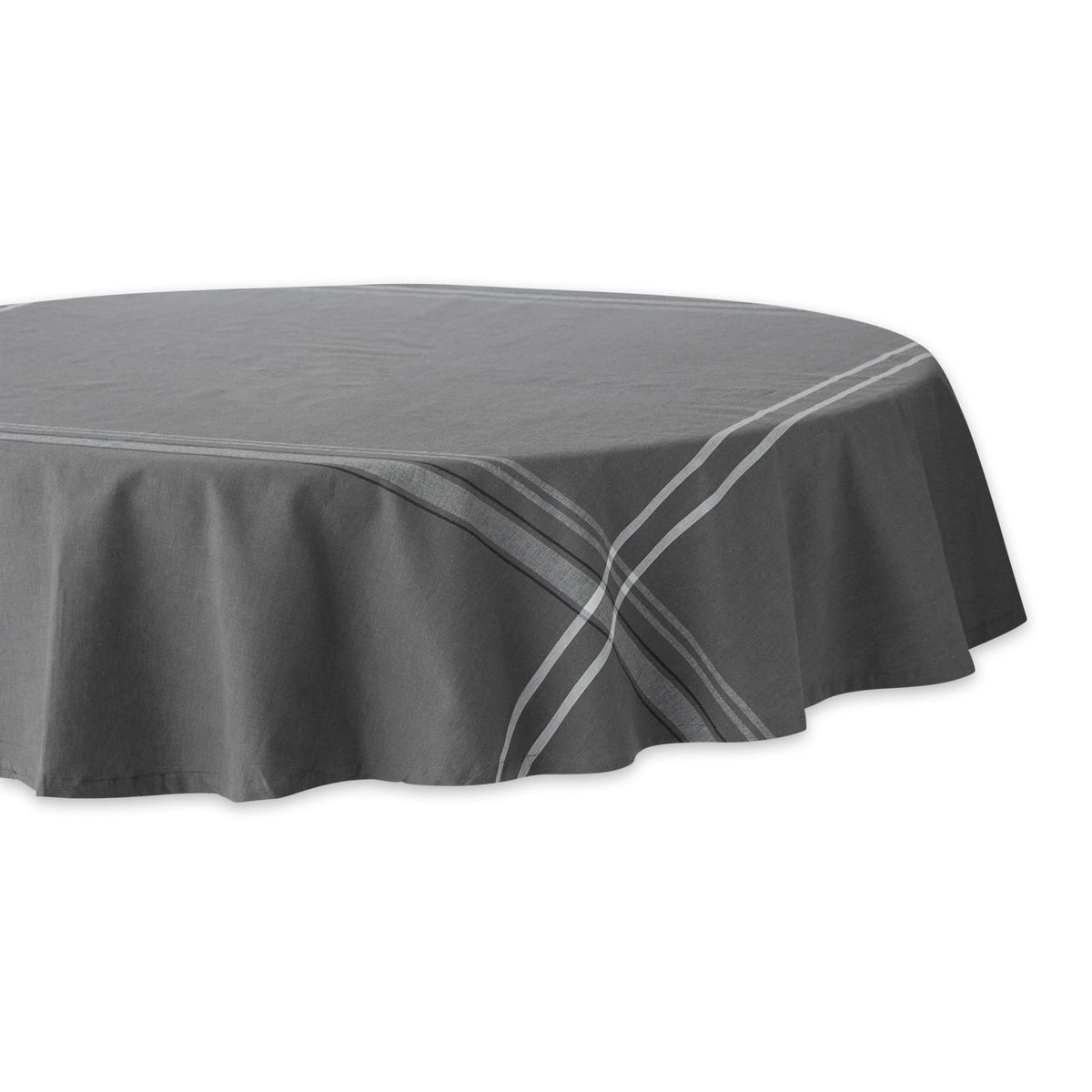 DII French Stripe Tabletop Collection Farmhouse Style Dining Table Linen Tablecloth, 60x120, Blue Chambray