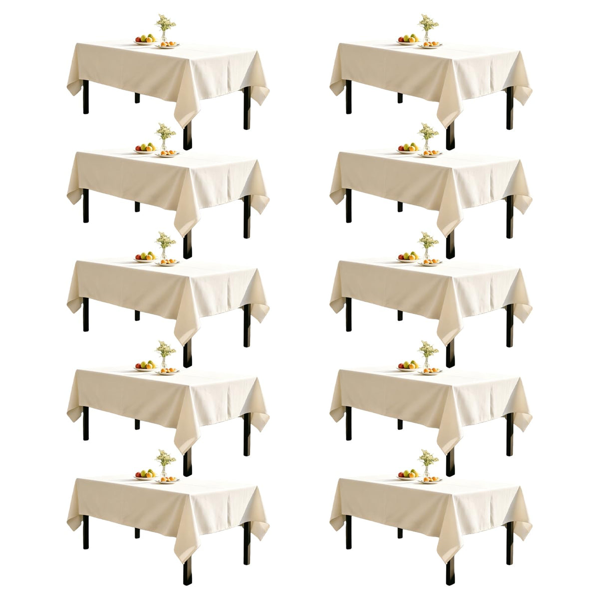 WIGENIUS 6 Pack White Table Cloth Rectangle 60X102 Inch Tablecloth Fit 6FT