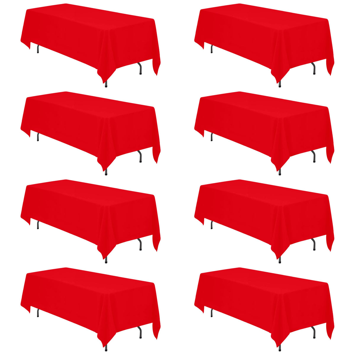 BRILLMAX 6 Pack Ivory Tablecloths 90x132 Inch for 6ft Rectangle Tables