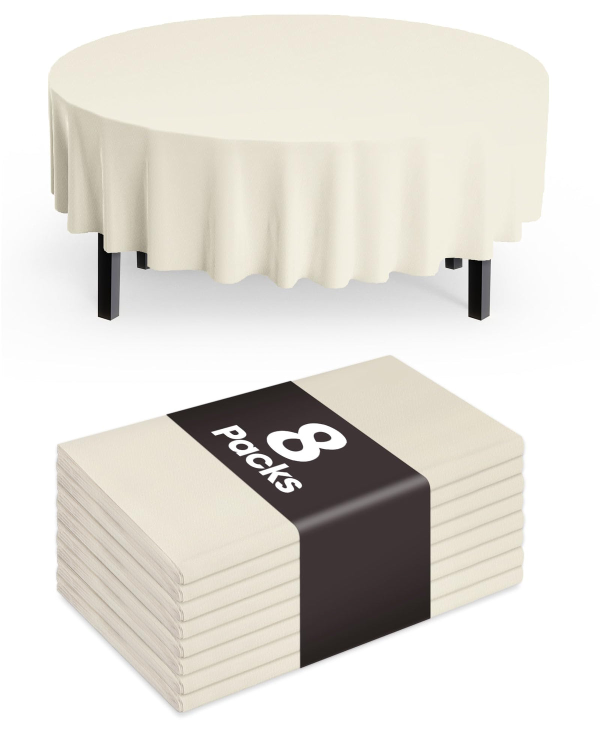 Pureegg Plastic Table Cloth Disposable 8 Pack 54 x 108 Inch, White