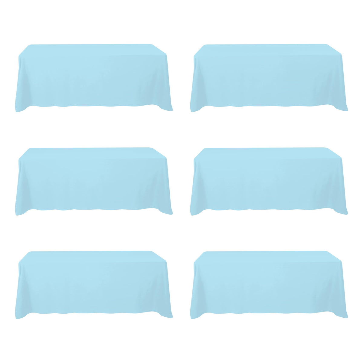 BRILLMAX 6 Pack Ivory Tablecloths 90x132 Inch for 6ft Rectangle Tables