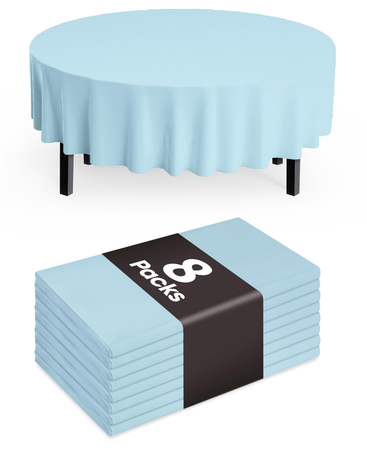 Pureegg Plastic Table Cloth Disposable 8 Pack 54 x 108 Inch, White