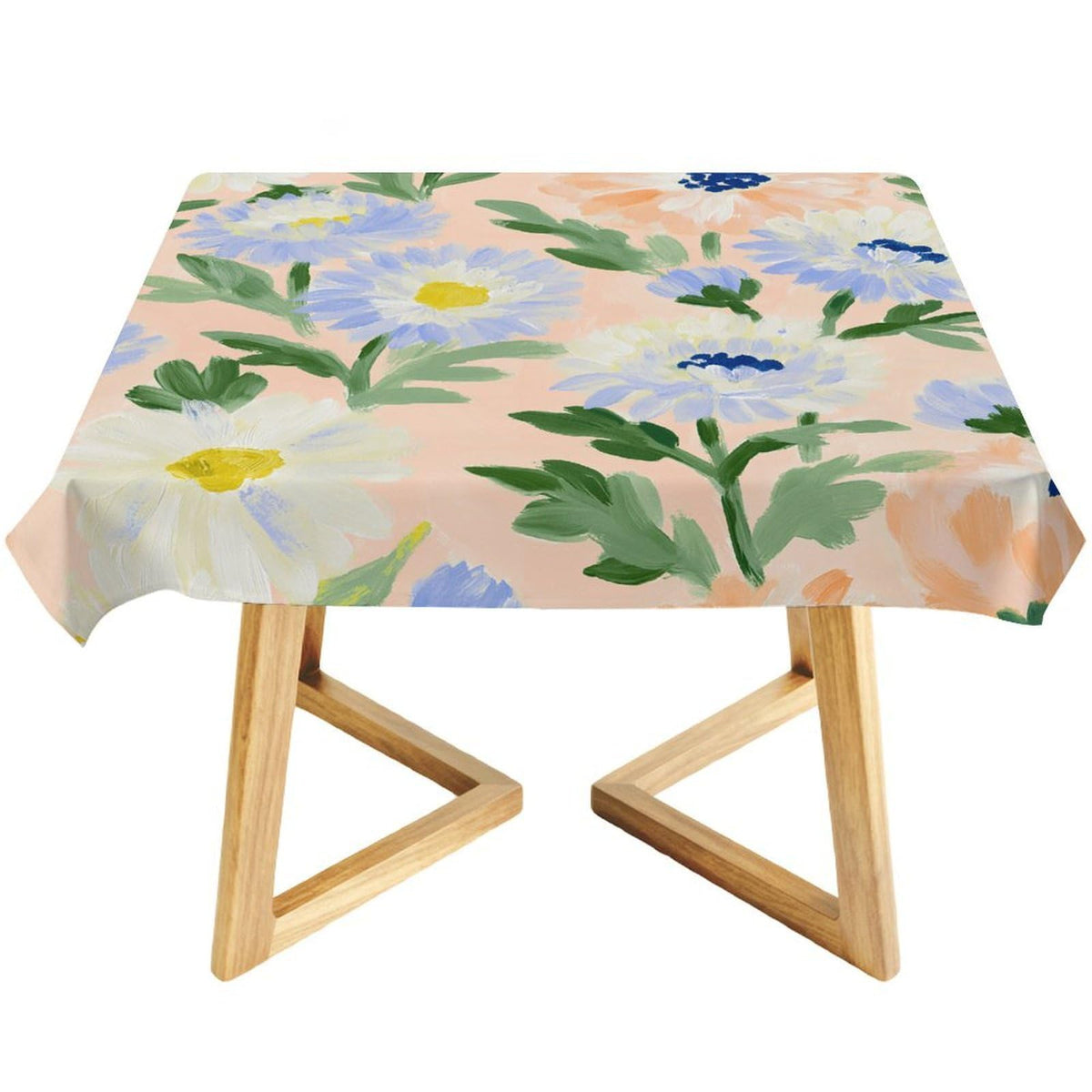 domirica Square & Rectangle Tablecloth, Trendy Floral Art Pattern, Waterproof Oil-Proof Wipeable Polyester Cover, Decorative Table Cloth for Kitchen, Picnic, Camping, Wedding Indoor Outdoor Party