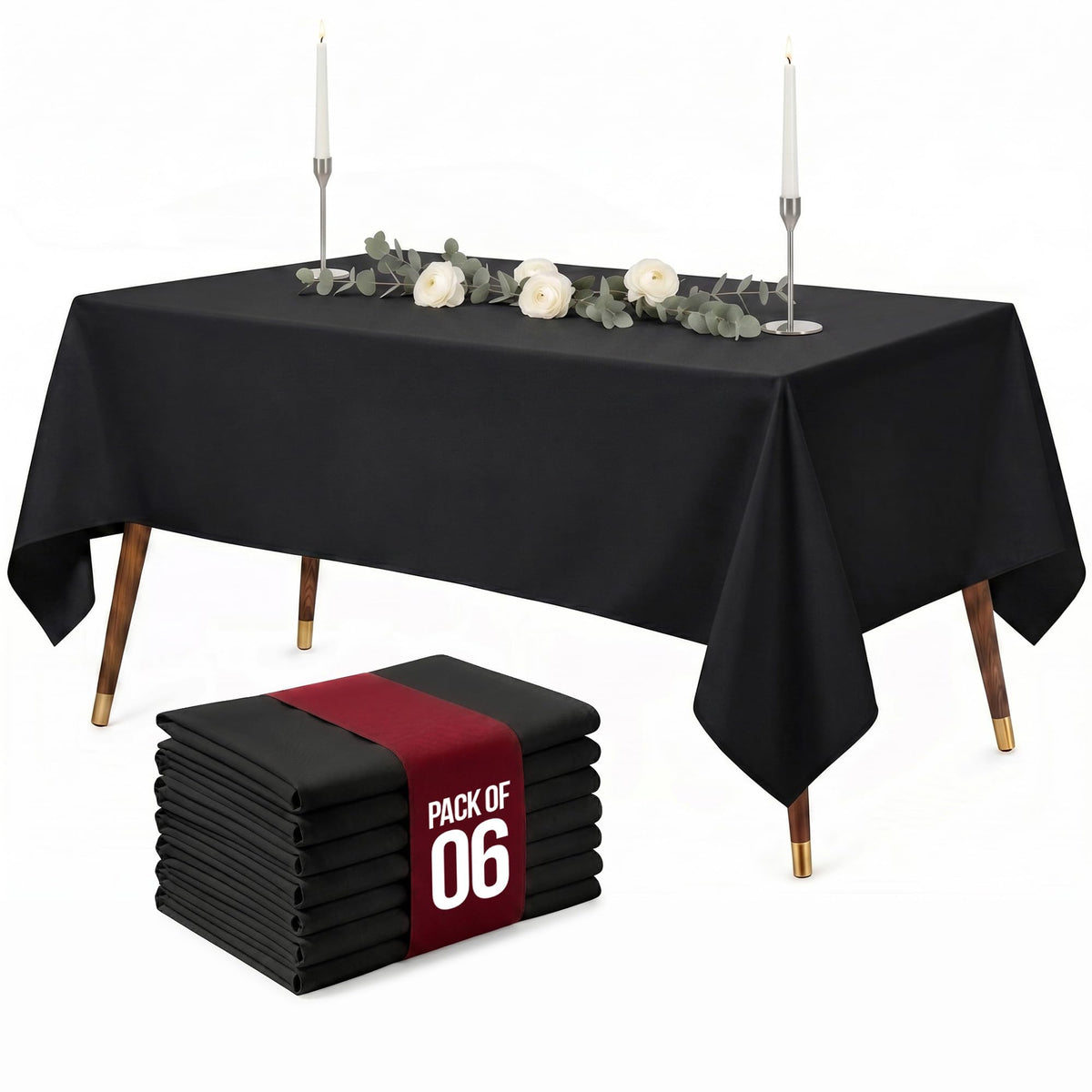 Utopia Kitchen Rectangle Table Cloth 2 Pack [60x102 Inches, White]