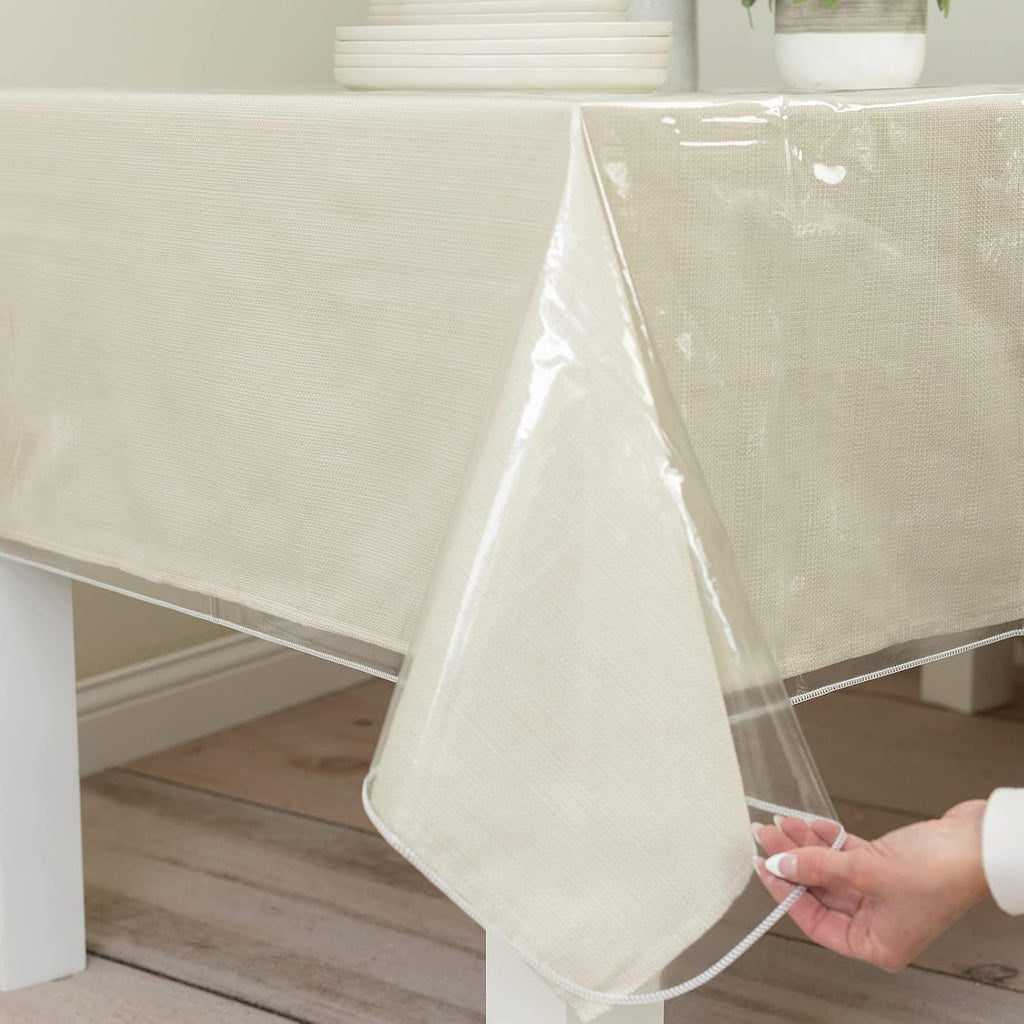 Benson Mills Clear Plastic Tablecloth Protector (70" x 90" Extra Wide)