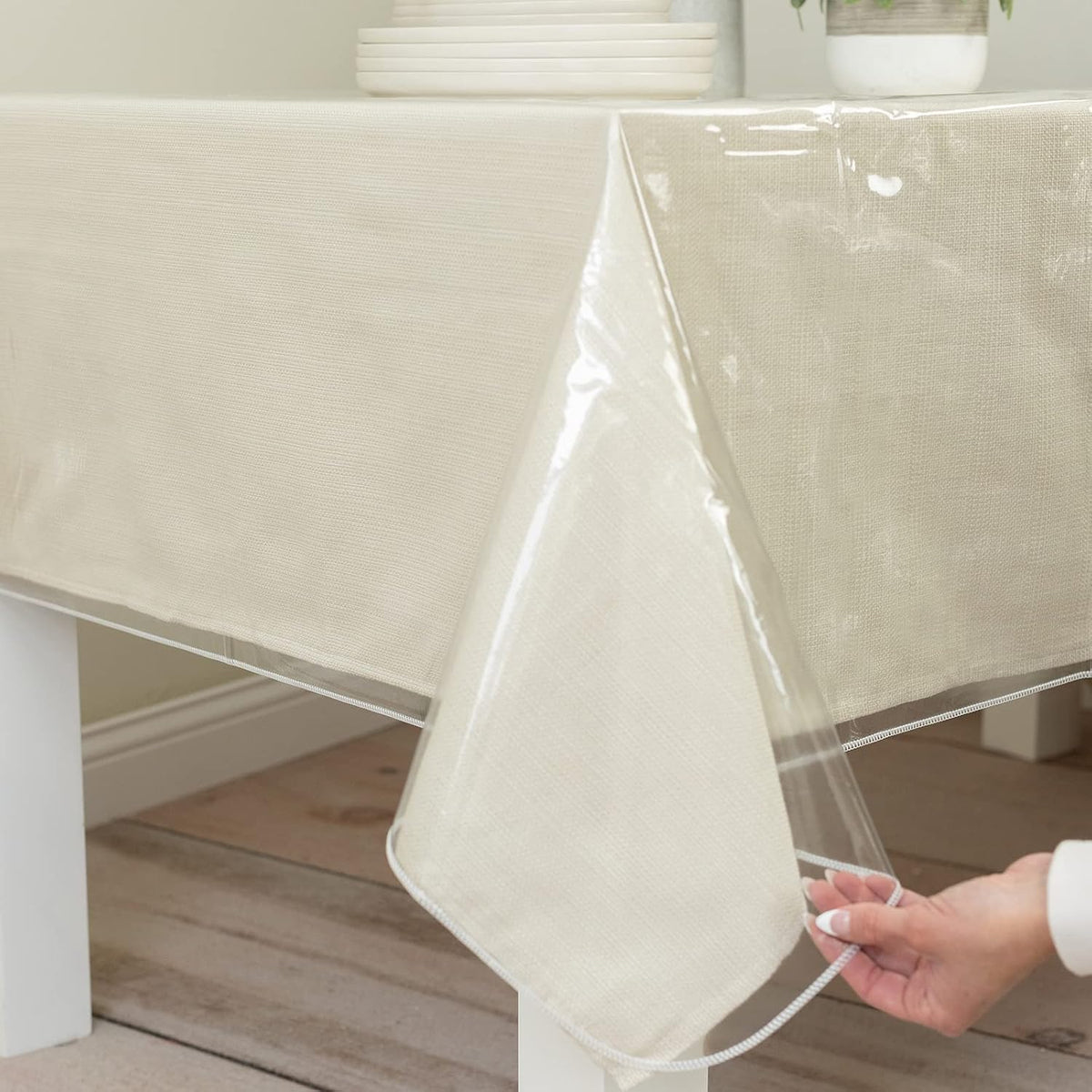 Benson Mills Clear Plastic Tablecloth Protector (70" x 90" Extra Wide)