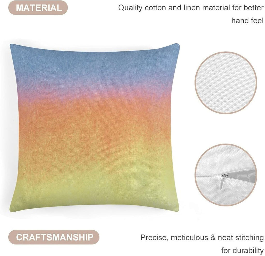 4 Pack Abstract Floral Print Throw Pillow Covers Soft Breathable Cotton Linen Square 18"x18" Cushion Cases with Zipper for Living Room Sofa Couch, No Pillow Insert Included