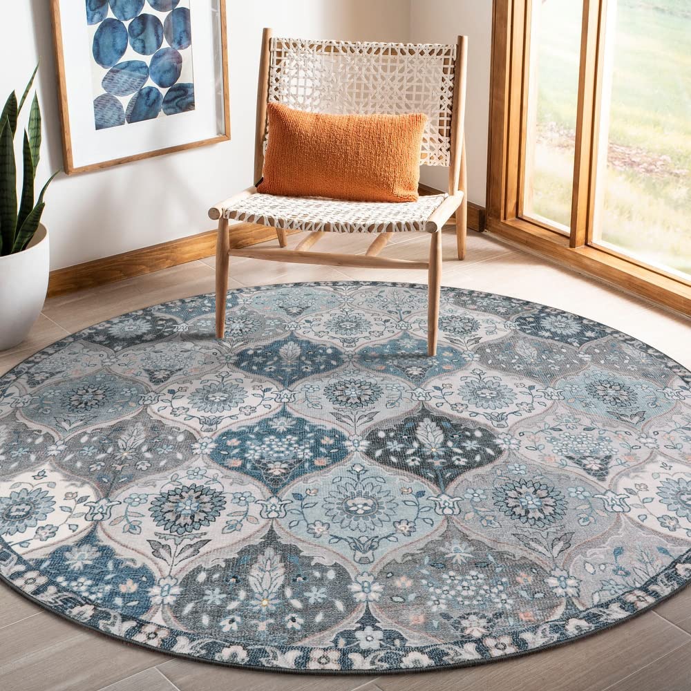 Lahome Moroccan Machine Washable Rugs for Living Room, 4x6 Rug for Bedroom