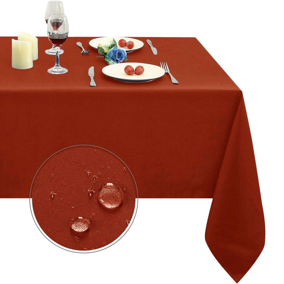 Obstal Rectangle Table Cloth, Navy Blue, 60 x 84 Inch