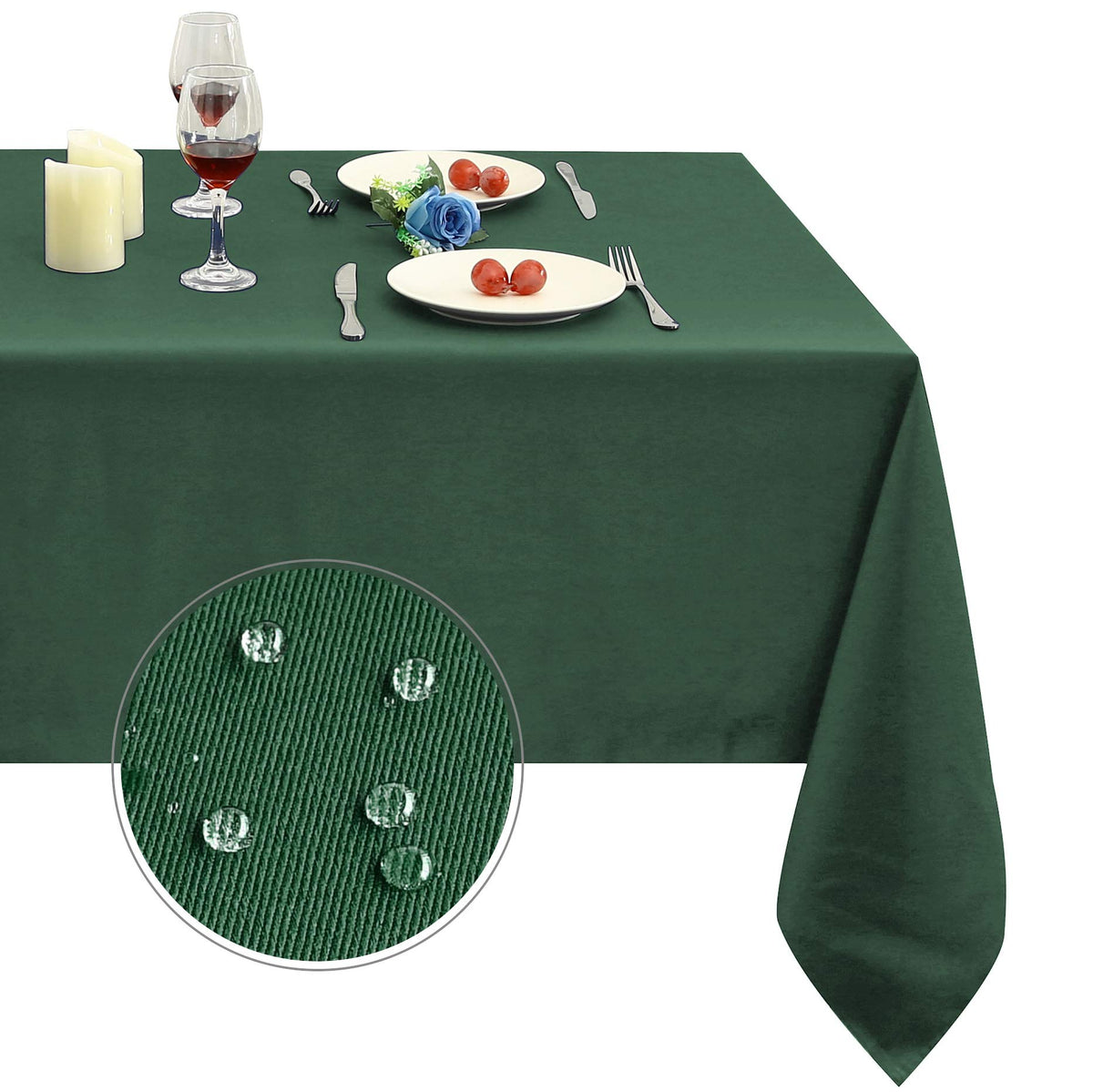 Obstal Rectangle Table Cloth, Navy Blue, 60 x 84 Inch