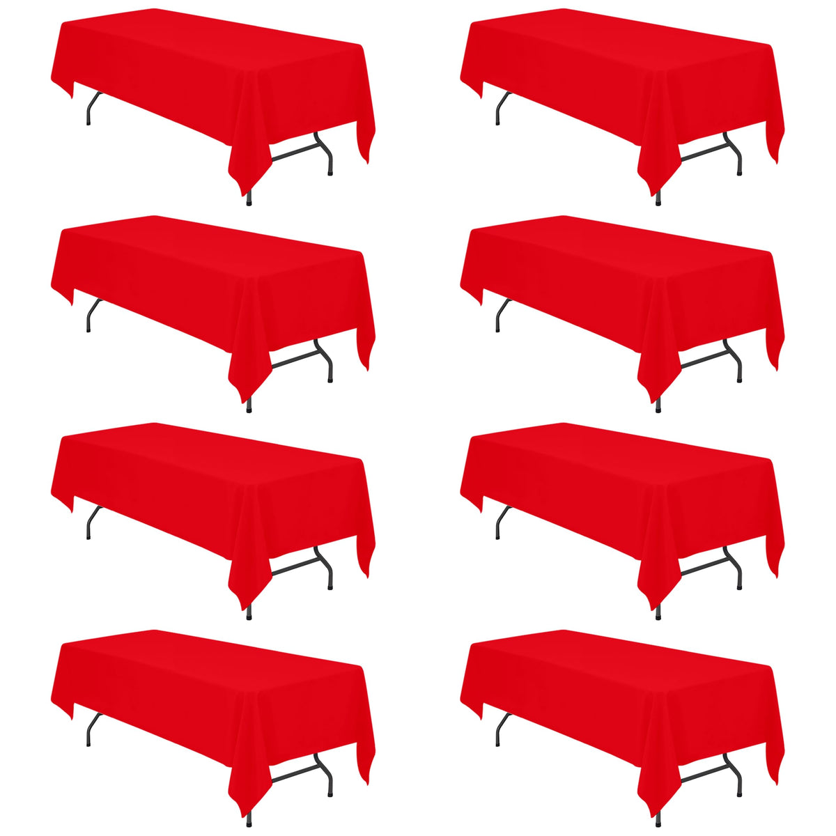 BRILLMAX 6 Pack Ivory Tablecloths 90x132 Inch for 6ft Rectangle Tables