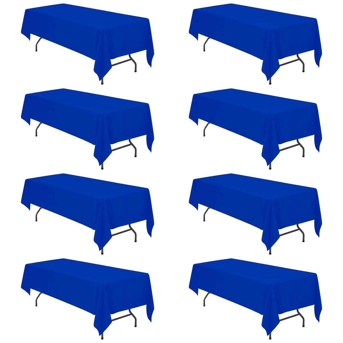 BRILLMAX 6 Pack Ivory Tablecloths 90x132 Inch for 6ft Rectangle Tables
