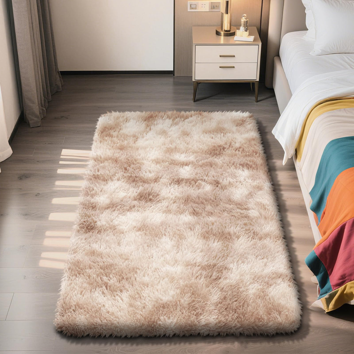 6x9 Black Fluffy Area Rug for Living Room,Large Shag Area Rugs for Bedroom