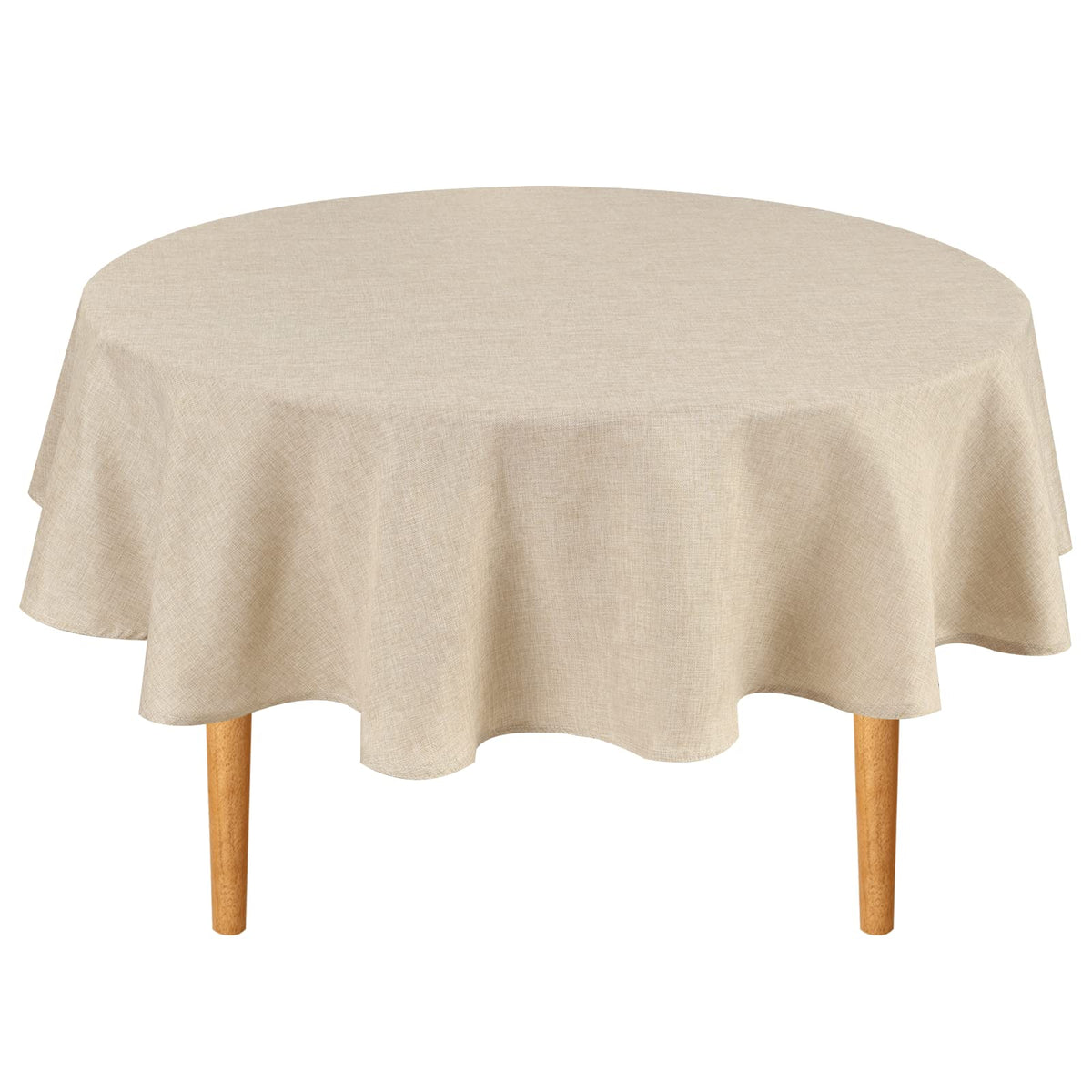 Hiasan Beige Faux Linen Rectangle Tablecloth 54 x 80 Inch for Dining Room