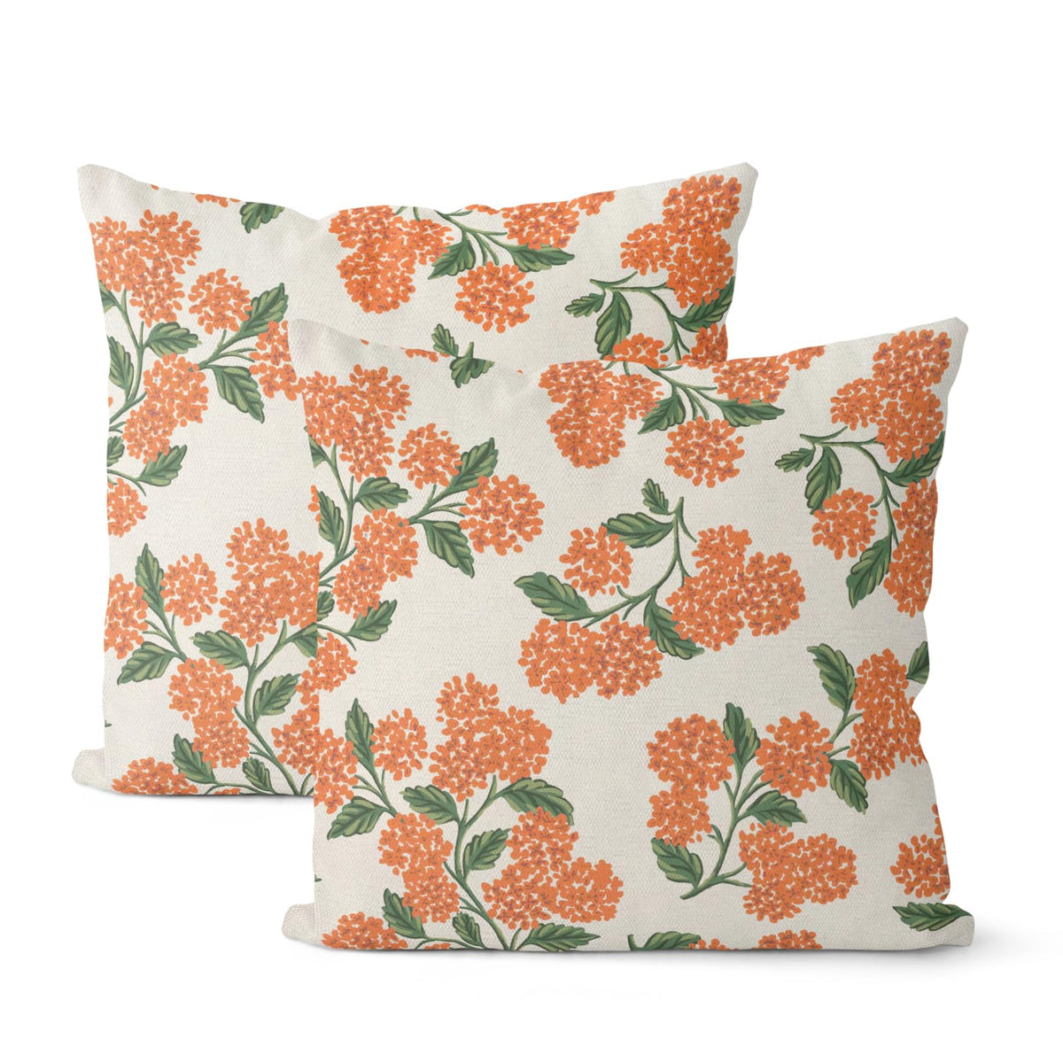 Floral Outdoor Pillow Covers 18x18 Inch Set of 2 Blue Green