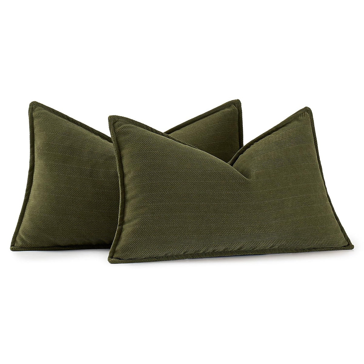 MIULEE Pack of 2 Sage Green Decorative Chenille Pillow Covers 20x20 Inch