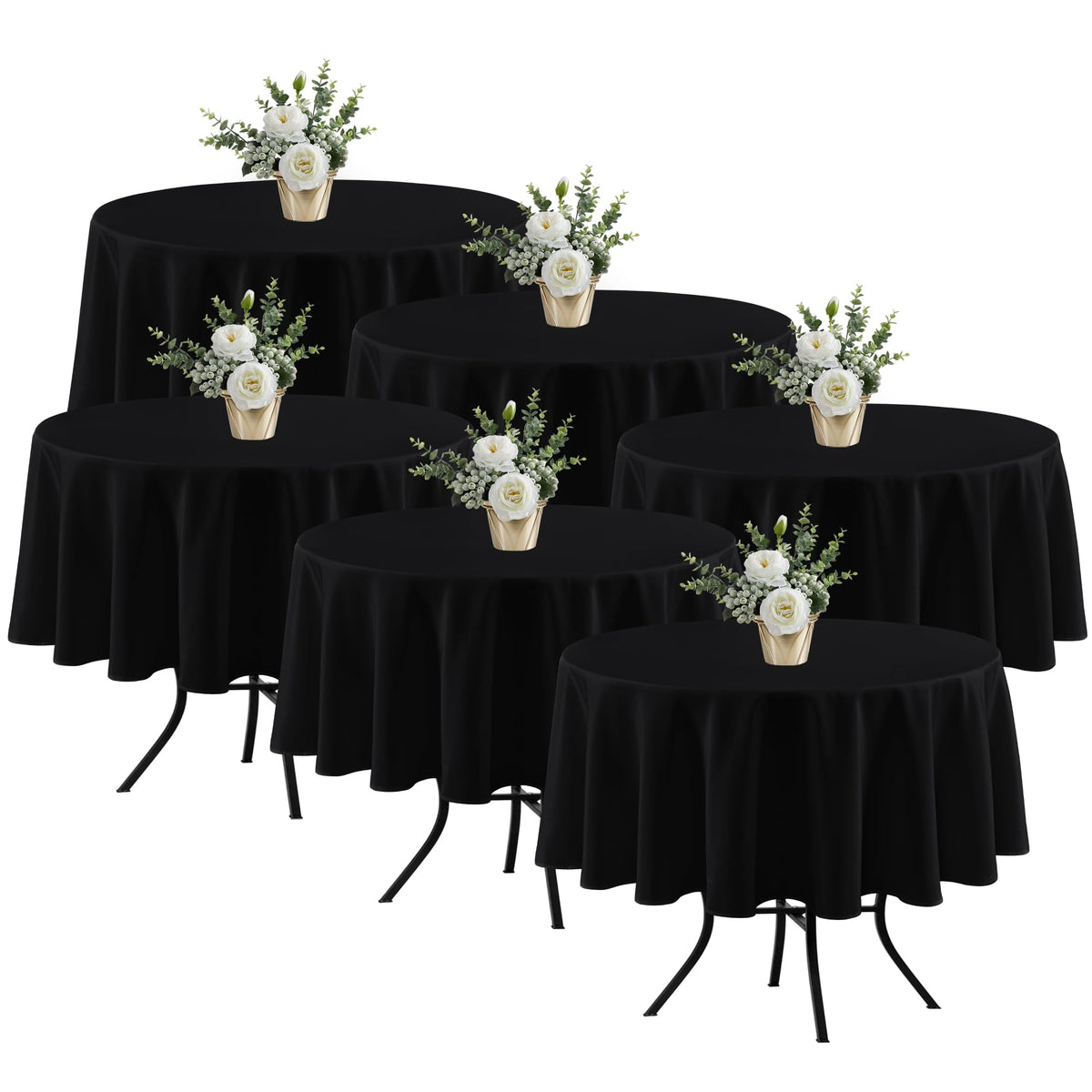 Fitable 6 Pack White Table Cloths 70x120 Inch for 6-8 Ft Rectangle Tables