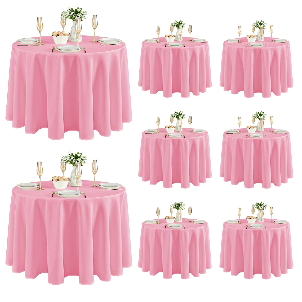 Fitable 6 Pack White Table Cloths 70x120 Inch for 6-8 Ft Rectangle Tables