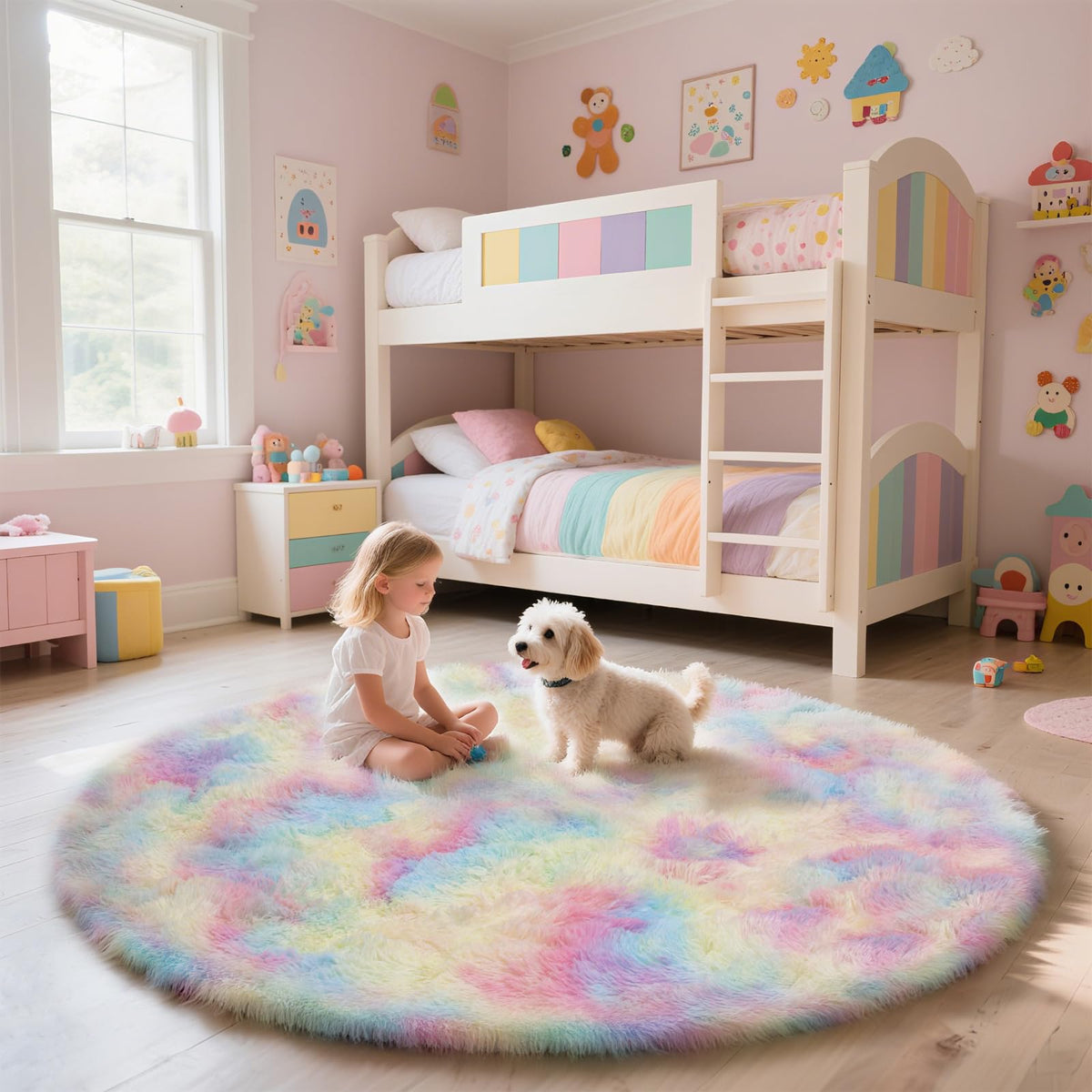 6x9 Black Fluffy Area Rug for Living Room,Large Shag Area Rugs for Bedroom