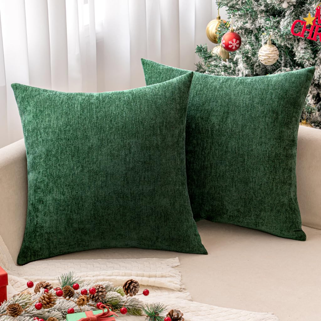 MIULEE Pack of 2 Beige Decorative Pillow Covers 18x18 Inch