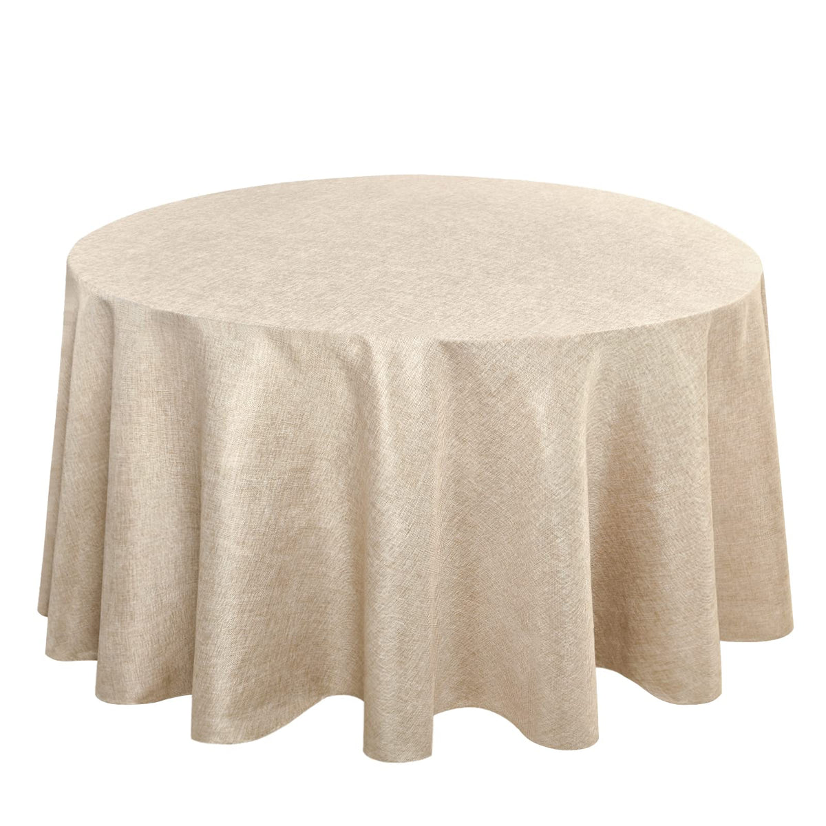 Hiasan Beige Faux Linen Rectangle Tablecloth 54 x 80 Inch for Dining Room