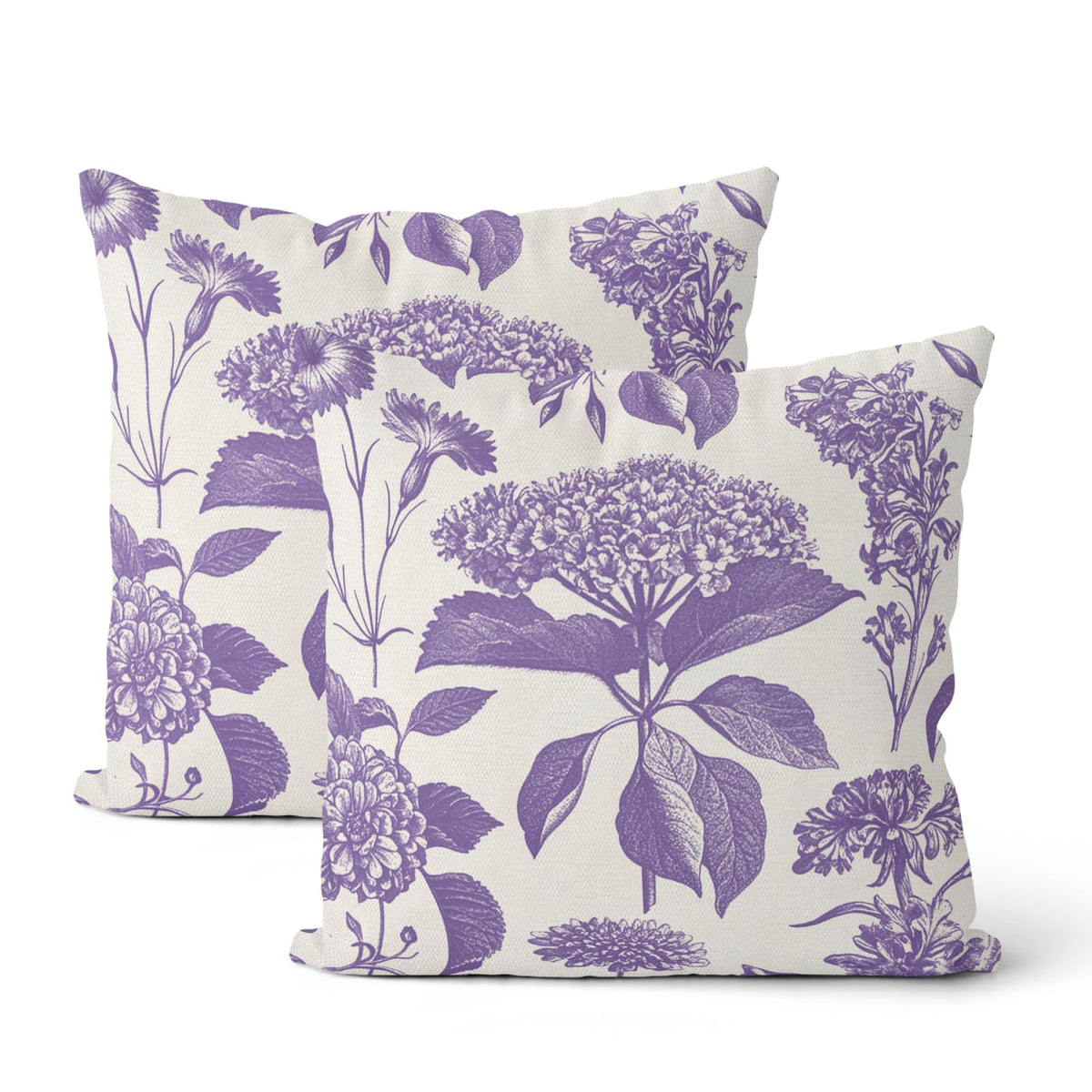 Floral Outdoor Pillow Covers 18x18 Inch Set of 2 Blue Green