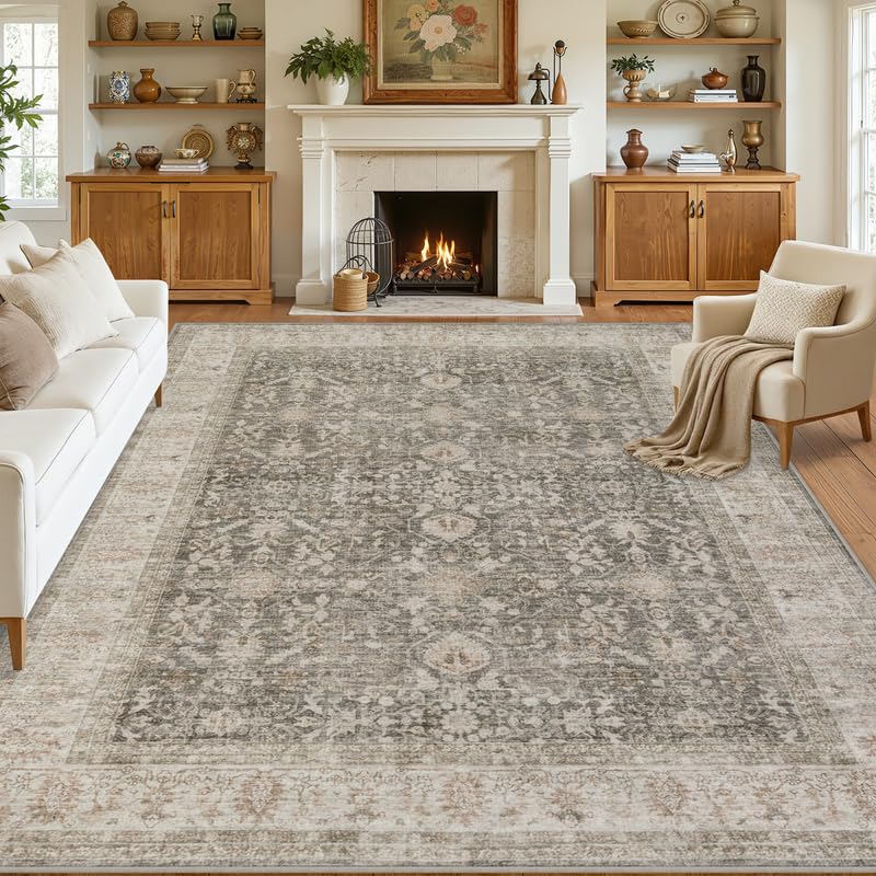 8x10 Area Rugs Living Room: Bedroom Neutral Washable Carpet Beige