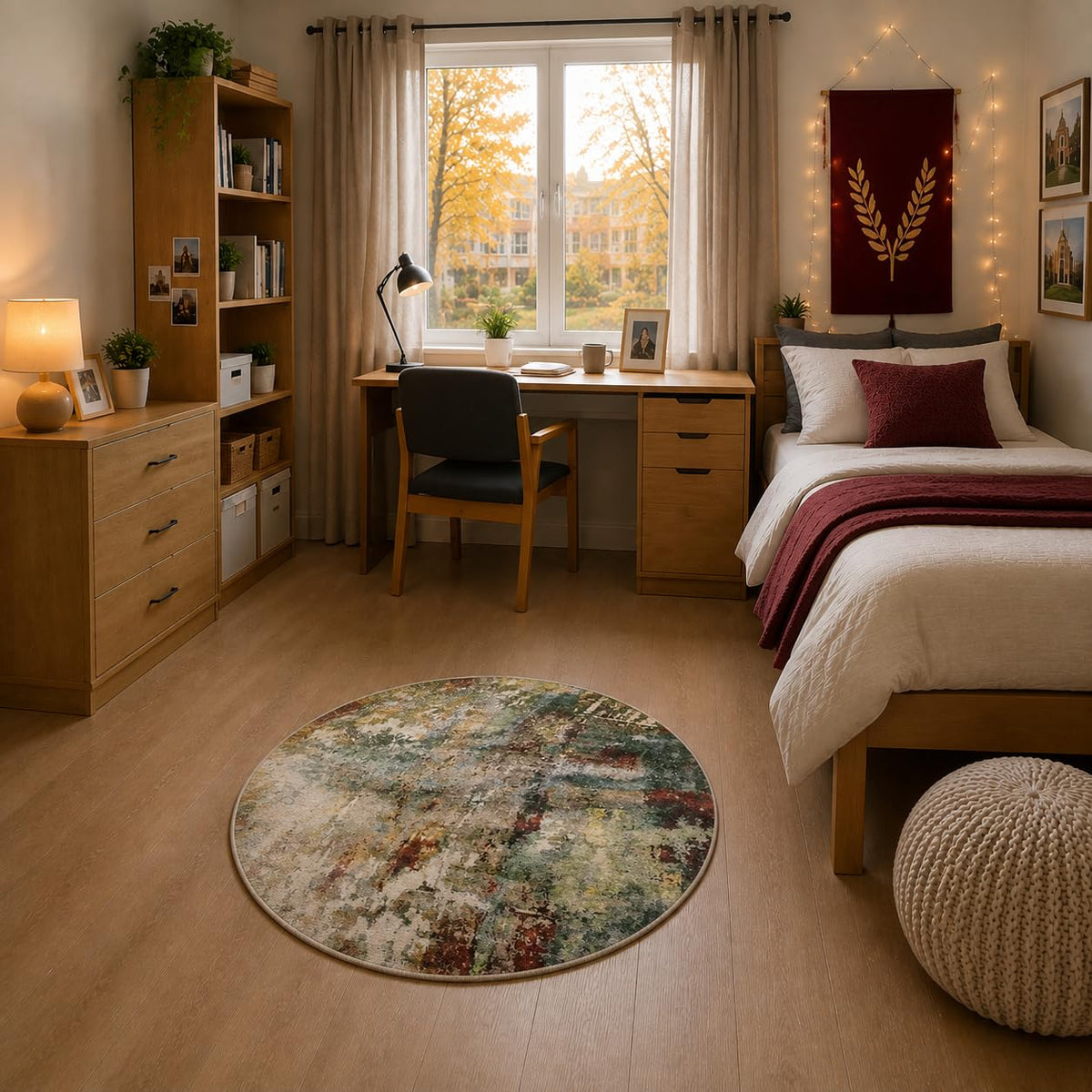 Lahome Modern Abstract Washable 5x7 Area Rugs for Living Room, Colorful Soft Bedroom Rug Low Pile Non Slip,Stain Resistance Dining Room Carpet for Nursery Office Entrance Home Office Decor
