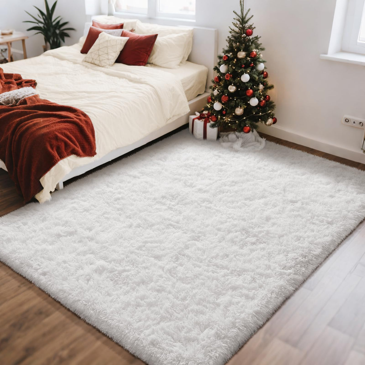 Ophanie Small Rug Upgrade Non Slip Throw Bedside Area Rugs, Fluffy Soft Grey Mini Bedroom Carpet, Affordable Door Entryway Indoor Inside Front Entrance Dog 2x3 Mat, Home Decor Aesthetic, Nursery