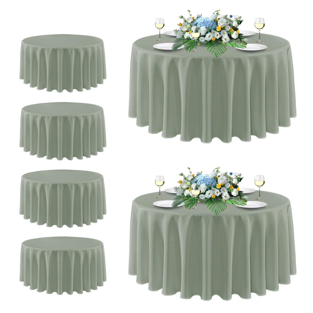 sancua 2 Pack White Table Cloth 60x102 Inch for 6 Feet Rectangle Tables