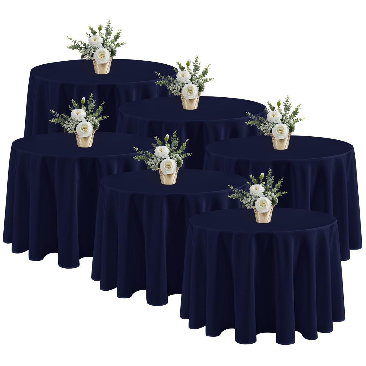 Fitable 6 Pack White Table Cloths 70x120 Inch for 6-8 Ft Rectangle Tables